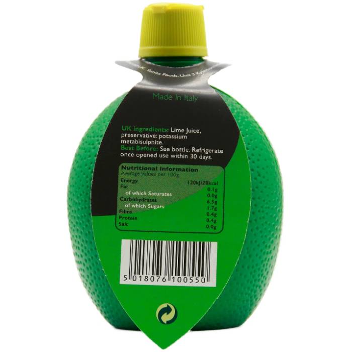 Sunita - Lime Juice, 200ml - Back