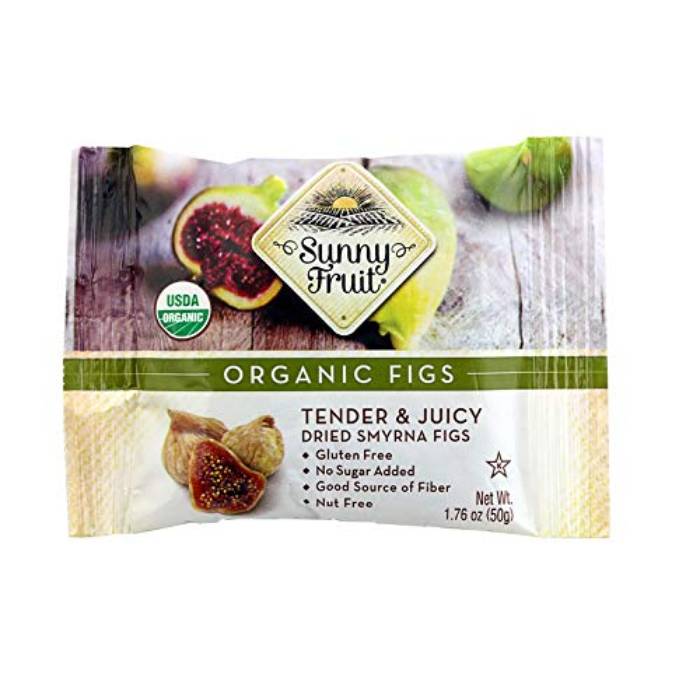 Sunny Fruit - Organic Fruit Snack Packs Figs, 6x50g  Pack of 12