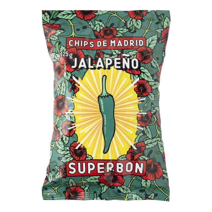 Superbon - Chips Jalapeno, 125g  Pack of 14