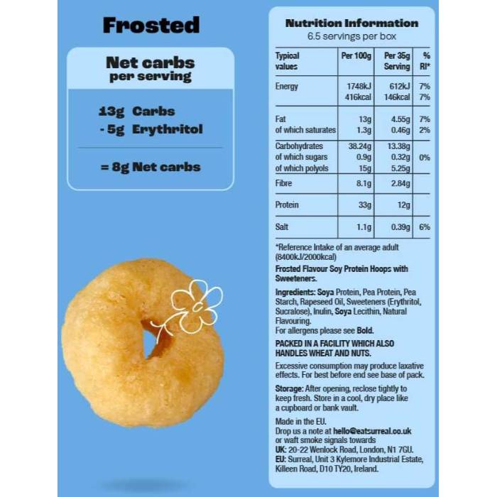 Surreal - Frosted flavoured High Protein Cereal, 240g - Back