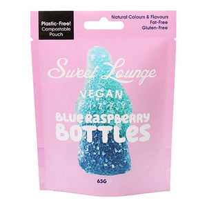 Sweet Lounge - Vegan Fizzy Blue Raspberry Bottles Pouch | Multiple Sizes