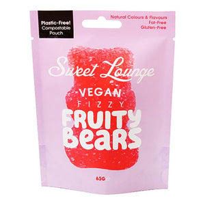 Sweet Lounge - Vegan Fizzy Fruity Bears Pouch | Multiple Sizes