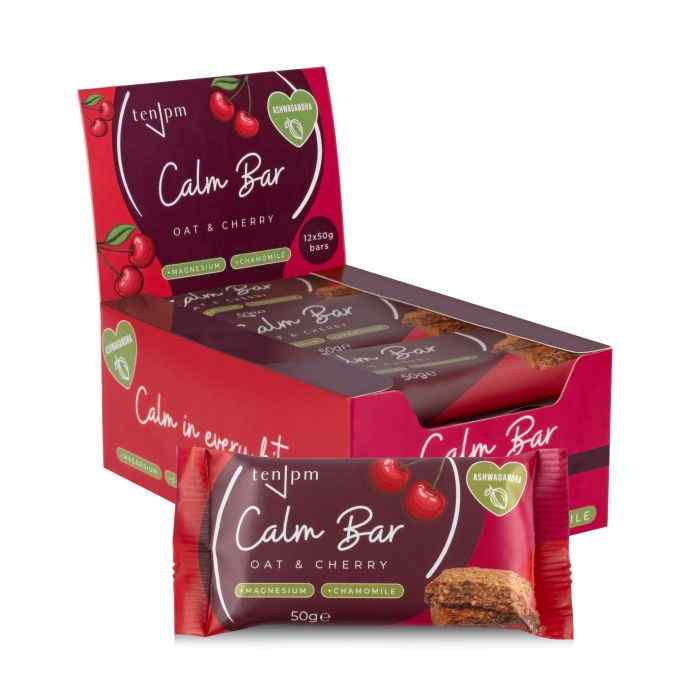 Ten PM - Calm Bar Oat & Cherry, 50g  Pack of 12
