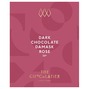 The Chocolatier - Damask Rose Dark Chocolate Bar, 50g - Pack of 15