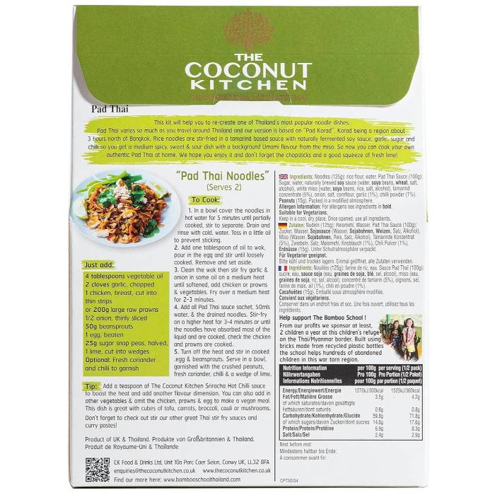 The Coconut Kitchen - Pad Thai Meal Kit for 2, 240g - Back