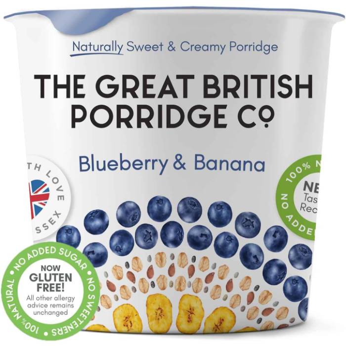 The Great British Porridge Co - Blueberry and Banana Porridge Pot, 60g