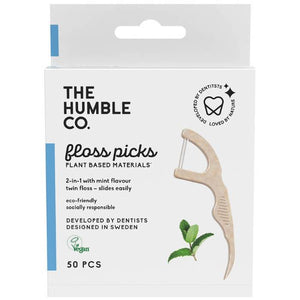 The Humble Co - Dental Floss Picks, 50 Pieces | Multiple Flavours