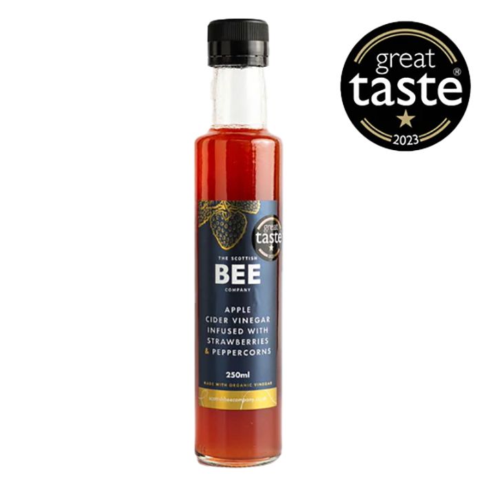The Scottish Bee Company - Apple Cider Vinegar Berry Infused Strawberries and Peppercorns 250ml  Pack of 12