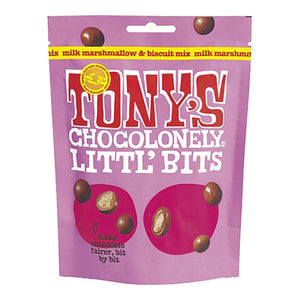 Tony's Chocolonely - Littl' Bits Milk Marshmallow & Biscuit Mix, 100g - Pack of 8