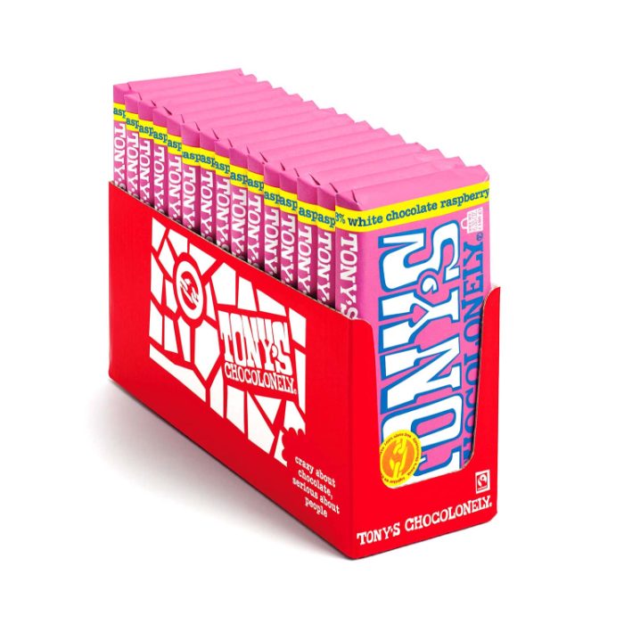 Tony's Chocolonely - White Chocolate Raspberry Popping Candy, 180g | P ...