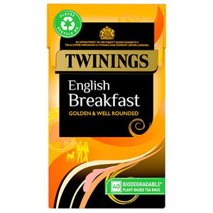 Twinings - English Breakfast Decaffeinated Teabags, 40 Bags | Pack of 4