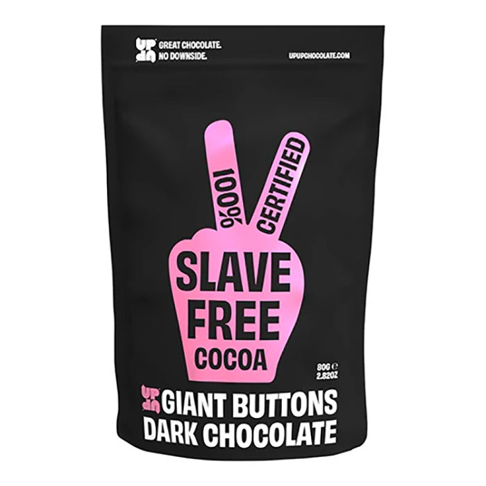 UP-UP - Giant Buttons Dark Chocolate, 80g - Pack of 12