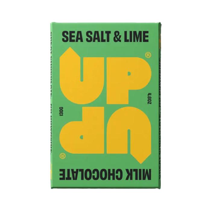 UP-UP - Milk Chocolate Bars Sea Salt & Lime, 120g  Pack of 10