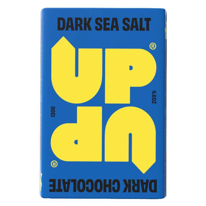 Up-Up - Chocolate Bar Dark Sea Salt, 130g  Pack of 15