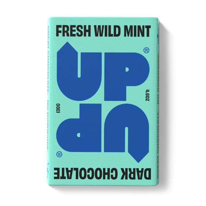 Up-Up - Chocolate Bar Dark Wild Mint, 130g  Pack of 15