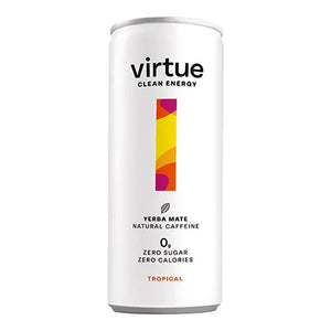 Virtue Drinks - Clean Energy Drink in a Can Tropical Flavour, 250ml - Pack of 12