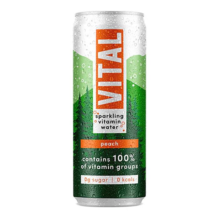 Vital Drinks - Sparkling Peach Vitamin Water, 330ml  Pack of 12