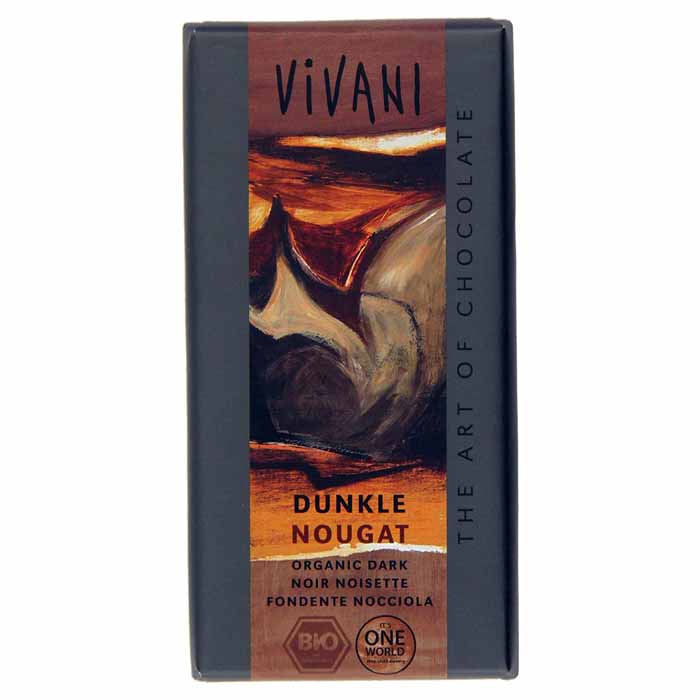 Vivani - Organic Dark Nougat Bar, 100g  Pack of 10