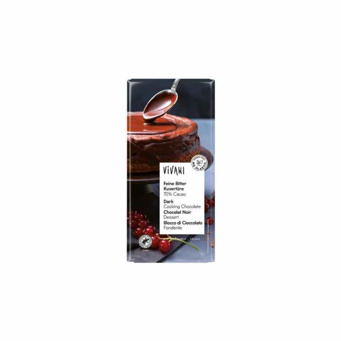 Vivani - Organic Fine Dark Cooking Choc, 150g  Pack of 12