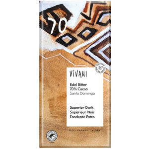 Vivani - Superior Dark 70% Cacao Santo Domingo Org, 100g | Pack of 10
