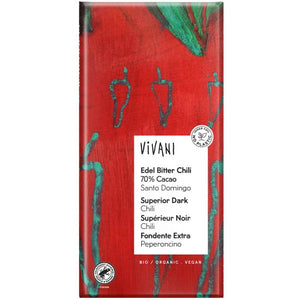 Vivani - Superior Dark + Chili, Cacao Santo Domingo, 100g | Pack of 10
