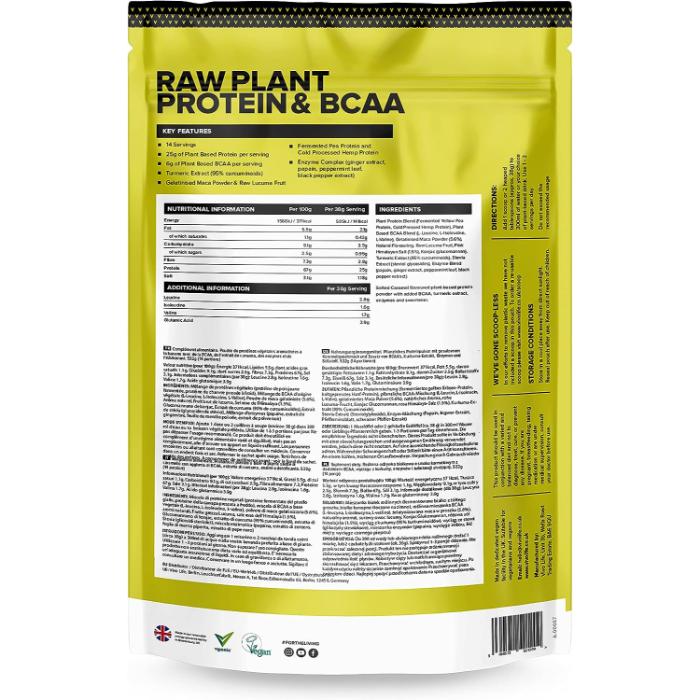 Vivolife - Perform Raw Plant Protein & BCAA Salted Maca Caramel, 532g - back