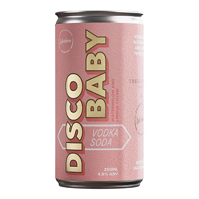 Whitebox - Disco Baby Vodka Watermelon Lemon Thyme Soda Can Collaboration With Acclaimedd Cocktail Bar Three Sheets, 250ml - Case of 12