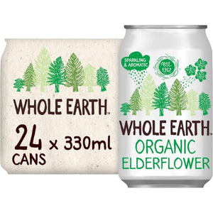 Whole Earth - Lightly Sparkling Organic Elderflower, 330ml | Pack of 24