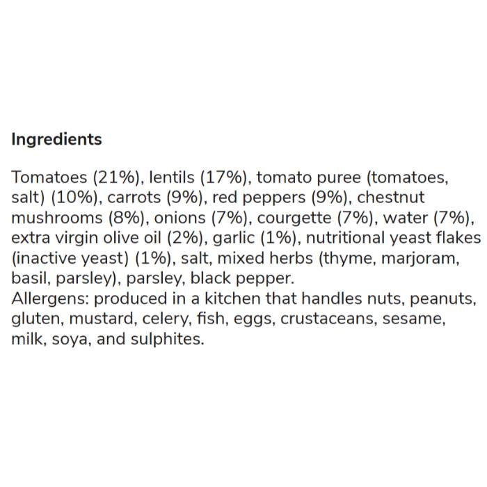 Wildly Tasty - Mushroom & Lentil Bolognese - Serves 2, 500g - Back