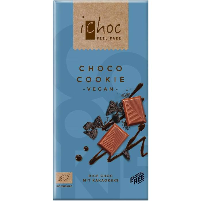 iChoc - Vegan Chocolate Bar, 80g  Choco cookie Pack of 10