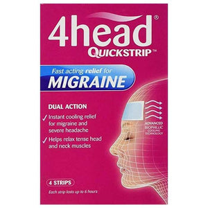 4Head - Quickstrip Headache & Migraine Relief Strips, 4 Strips