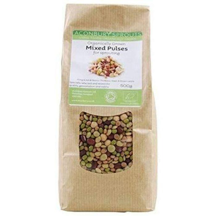 Aconbury Sprouts - Organically Grown Mixed Beans & Pulses for Sprouting, 500g - front