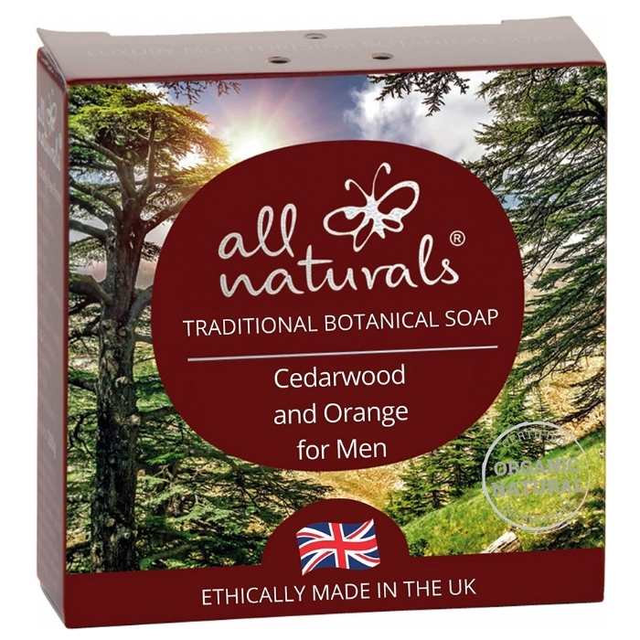 All Natural - Cedarwood Natural Organic Soap Bars For Men, 100g - front