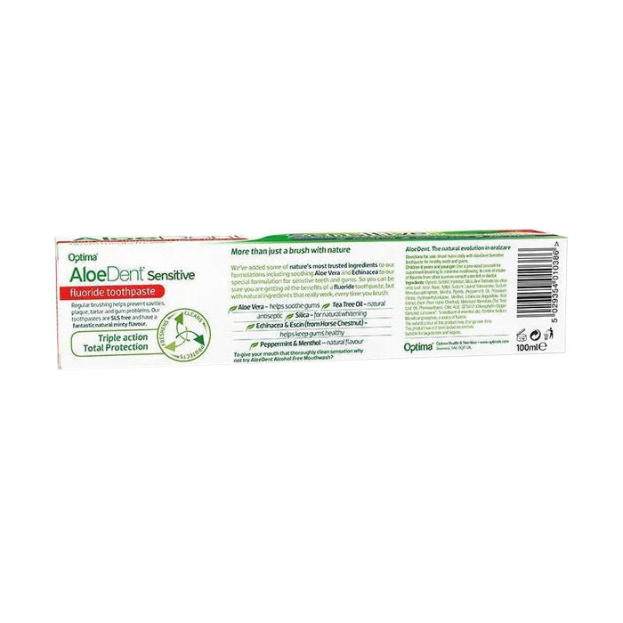 Aloe Dent - Sensitive Aloe Vera Toothpaste with Fluoride, 100ml - back