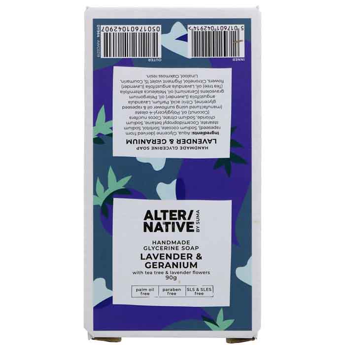 AlterNative by Suma - Lavender Geranium & Tea Tree Conditioner Bar, 90g  Pack of 6 - Back
