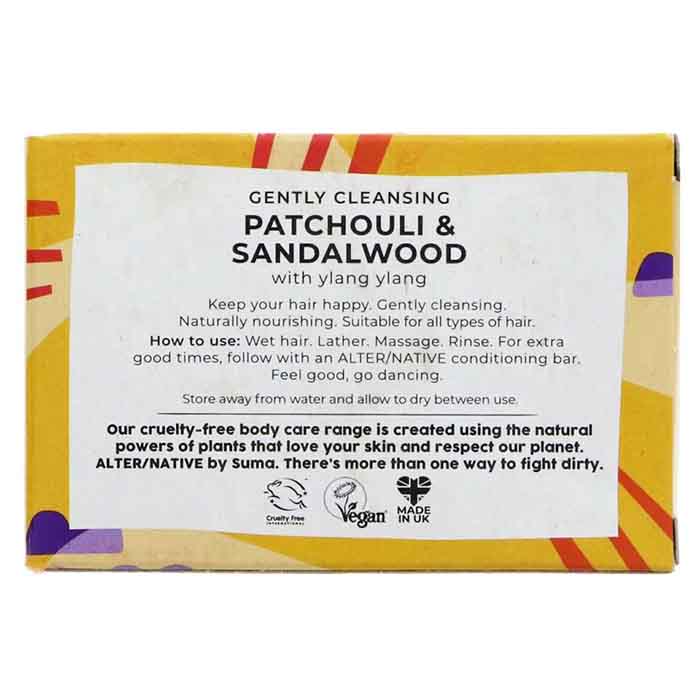 AlterNative by Suma - Patchouli & Sandalwood Oil Shampoo Glycerine Bar, 90g Pack of 6 - Back