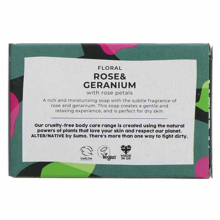 AlterNative by Suma - Rose & Geranium Soap, 95g  Pack of 6 - Back