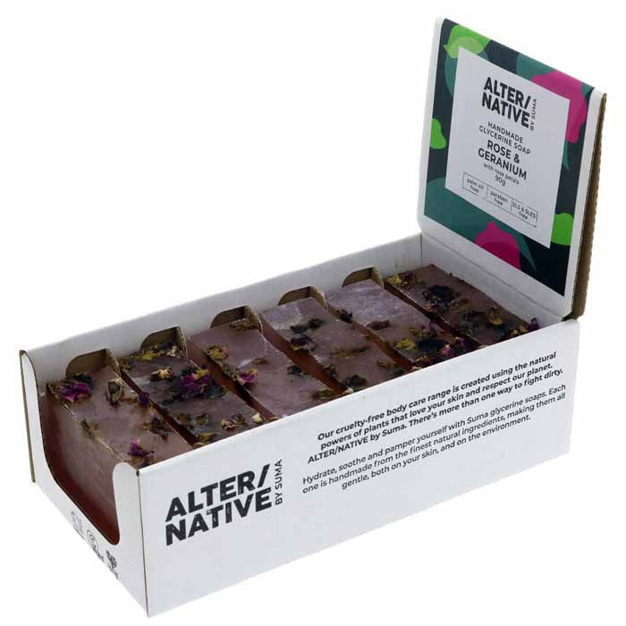 AlterNative by Suma - Rose and Geranium Soap Calming Glycerine, 90g  Pack of 6