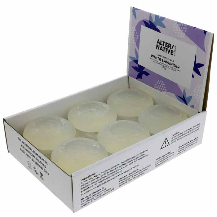 AlterNative by Suma - White Lavender Glycerine Soap, 90g  Pack of 12
