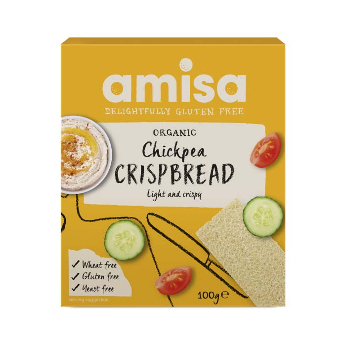 Amisa - Organic Gluten-Free Crispbreads - Chickpea ,100g
