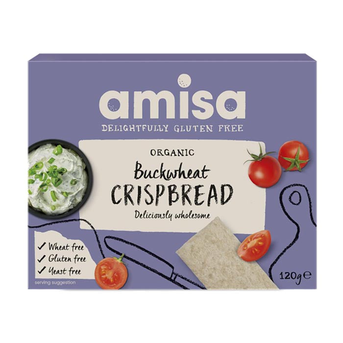 Amisa - Organic Gluten-Free Crispbreads - Organic Buckwheat Crispbread - 120g