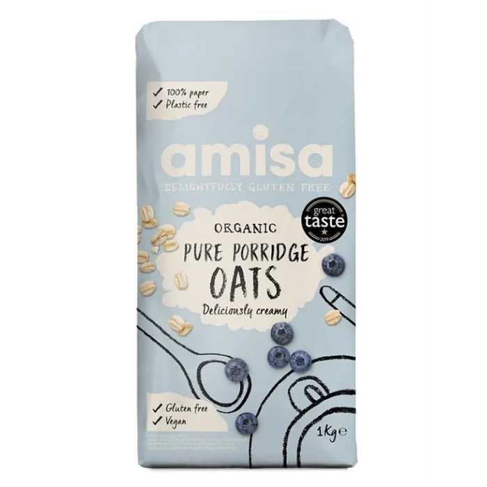 Amisa - Organic Gluten-Free Pure Porridge Oats, 1kg