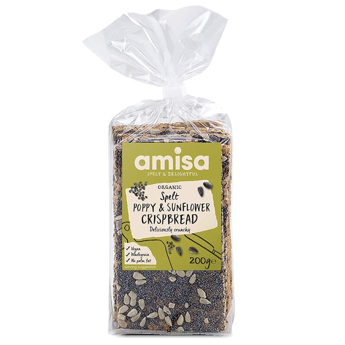 Amisa - Organic Spelt Crispbread - Poppyseed & Sunflower, 200g