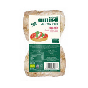 Amisa - Organic Gluten-Free White Focaccia Rolls, 220g | Pack of 6