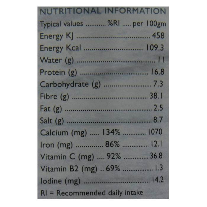 Atlantic Kitchen - Wakame Seaweed, 40g - nutrition facts