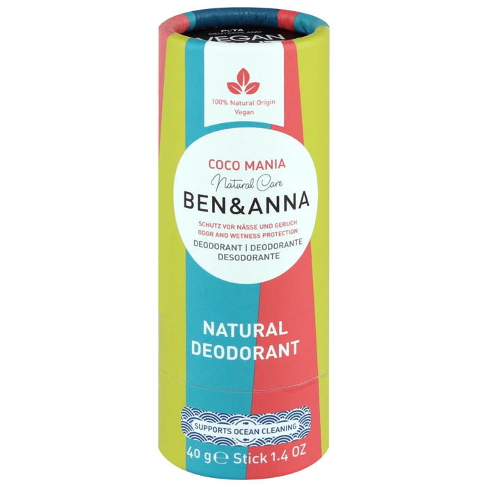 Ben & Anna - Natural Soda Deodorants Sticks - Coco Mania, 40g
