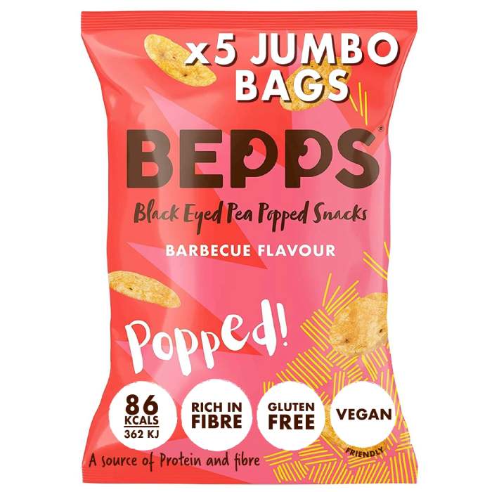 Bepps - Black Eyed Pea Popped Snacks BBQ, 70g