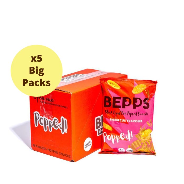 Bepps - Black Eyed Pea Popped Snacks BBQ, 70g pack