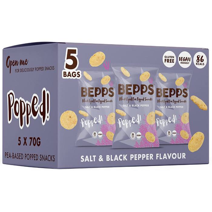 Bepps - Black Eyed Pea Popped Snacks Salt & Pepper, 70g pack