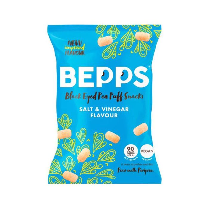 Bepps - Black Eyed Pea Puff Snacks Salt & Vinegar, 22g